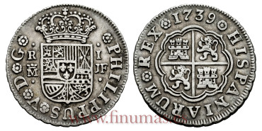 Cy07986.-FELIPE V - 1 Real 1739 Madrid J.F.-MBC+