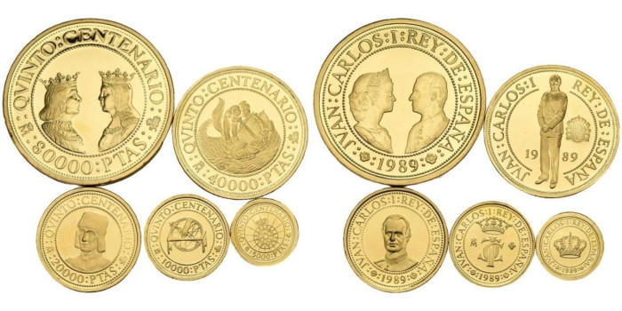 1989 - SERIE COMPLETA V CENTENARIO - ORO (52'3gm)