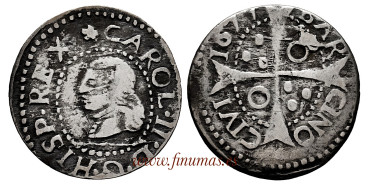 Cy06757.-CARLOS II - 1 Croat 1677 Barcelona MBC-