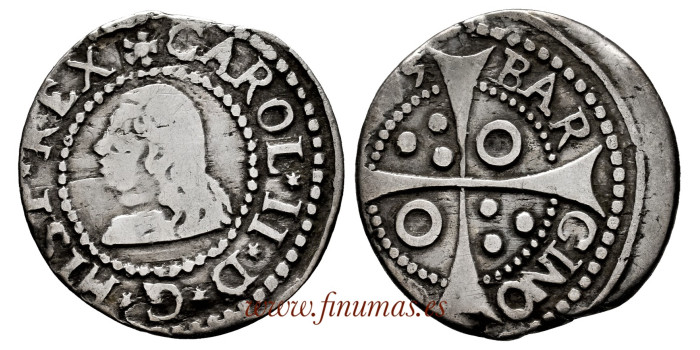 Cy06748.- CHARLES II - 1 Croat 1675 Barcelona MBC-