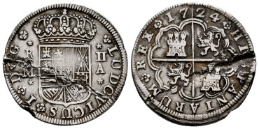 Cy09417.-LUIS I - 2 Reales 1724 Madrid A.-BC