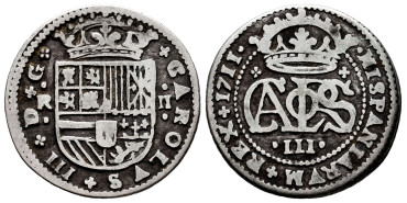 Cy07451.-CARLOS III Prte. 2 Reales 1711 Barcelona.-BC