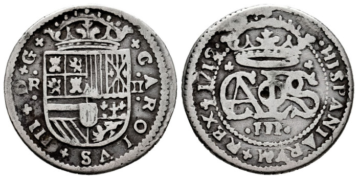 Cy07452.-CARLOS III Prte. 2 Reales 1712 Barcelona.-BC-