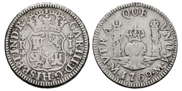 Cy10544.-CARLOS III - 1 Real Columnario 1769 Mexico M.-MBC