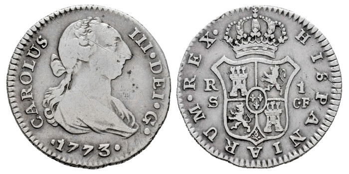 Cy10580.-CARLOS III - 1 Real 1773 Sevilla C.F.-BC+