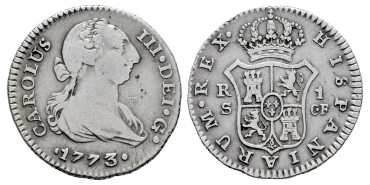 Cy10580.-CARLOS III - 1 Real 1773 Sevilla C.F.-BC+