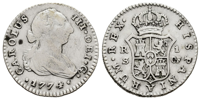 Cy10585.-CARLOS III - 1 Real 1774 Sevilla C.F.-MBC-
