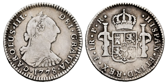 Cy10598.-CARLOS III - 1 Real 1778 Potosi P.R.-BC