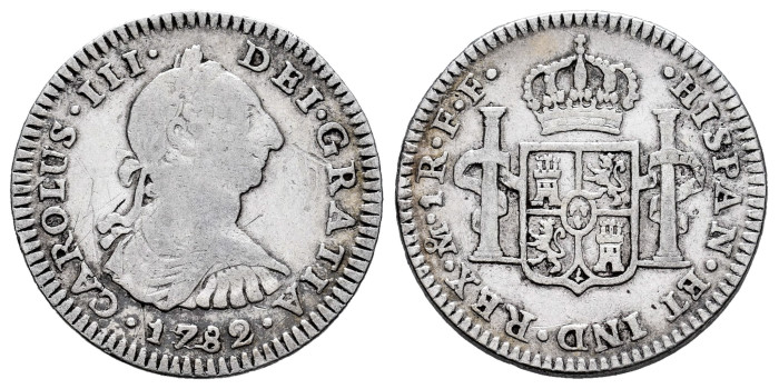 Cy10642.-CARLOS III - 1 Real 1782 Mexico F.F.-BC
