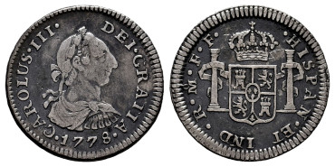 Cy10404.-CARLOS III - 1/2 Real 1778 Mexico F.F.-MBC