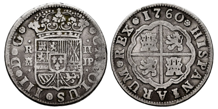 Cy10699-1.-CARLOS III - 2 Reales 1760 Madrid J.P.-BC