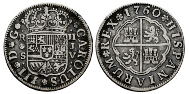 Cy10702.-CARLOS III - 2 Reales 1760 Sevilla J.V.-MBC-