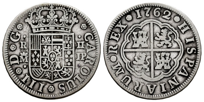 Cy10711.-CARLOS III - 2 Reales 1762 Madrid J.P.-BC-