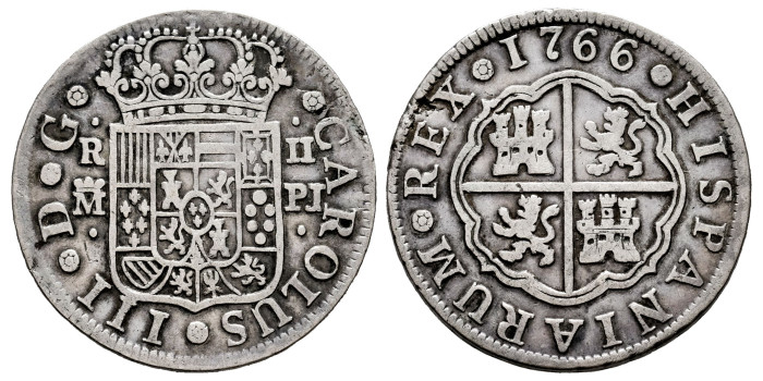 Cy10733.-CARLOS III - 2 Reales 1766 Madrid P.J.-MBC-