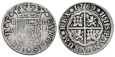 Cy10754.-CARLOS III - 2 Reales 1769 Madrid P.J.-BC