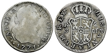 Cy10772.-CARLOS III - 2 Reales 1771 Sevilla C.F.-RC