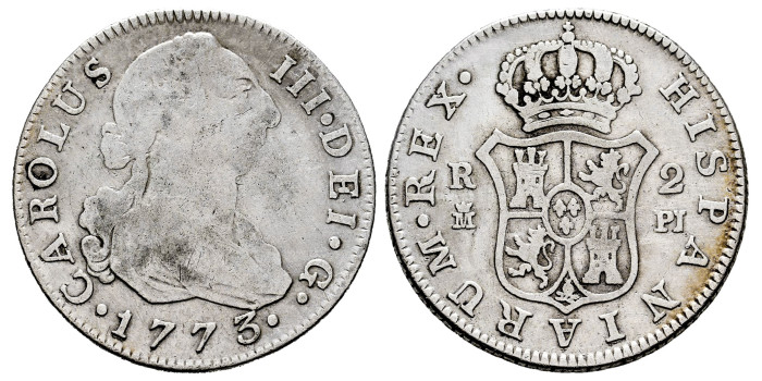 Cy10784.-CARLOS III - 2 Reales 1773 Madrid P.J.-BC