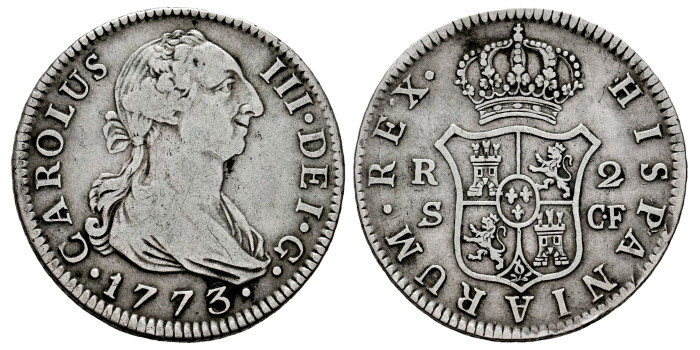 Cy10791.-CARLOS III - 2 Reales 1773 Sevilla C.F.-MBC-