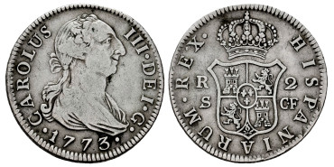 Cy10791.-CARLOS III - 2 Reales 1773 Sevilla C.F.-MBC-