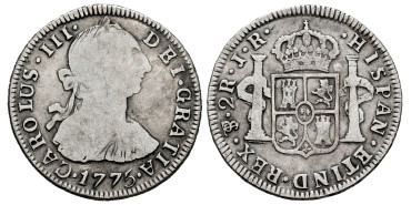 Cy10803.-CARLOS III - 2 Reales 1775 Potosi J.R.-RC