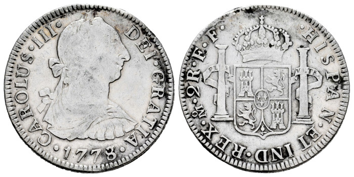 Cy10823.-CARLOS III - 2 Reales 1778 Mexico F.F.-MBC