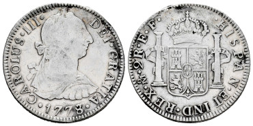 Cy10823.-CARLOS III - 2 Reales 1778 Mexico F.F.-MBC
