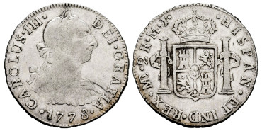 Cy10823.-CARLOS III - 2 Reales 1778 Lima M.J.-MBC-