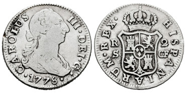 Cy10827.-CARLOS III - 2 Reales 1778 Sevilla C.F.-BC+