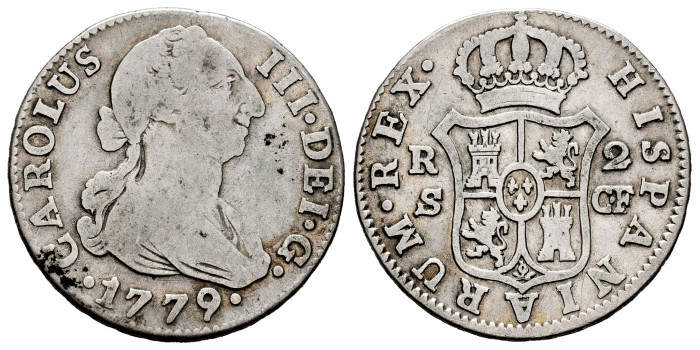 Cy10836.-CARLOS III - 2 Reales 1779 Sevilla C.F.-BC
