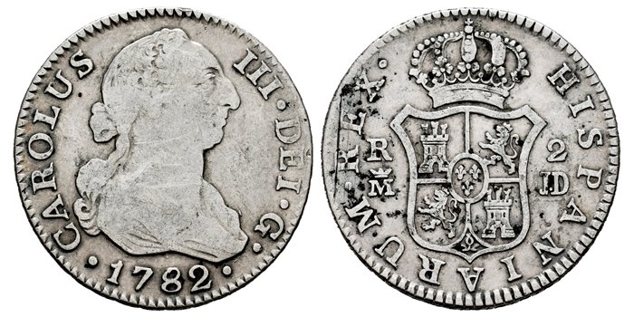 Cy10857.-CARLOS III - 2 Reales 1782 Madrid J.D.-BC-