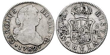 Cy10857.-CARLOS III - 2 Reales 1782 Madrid J.D.-BC-