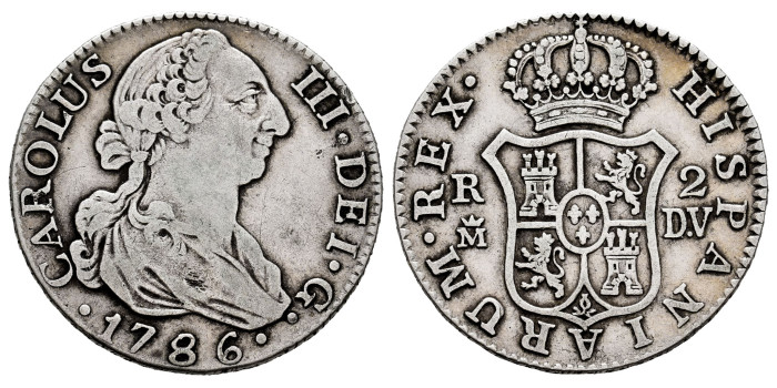 Cy10895.-CARLOS III - 2 Reales 1786 Madrid D.V.-MBC-