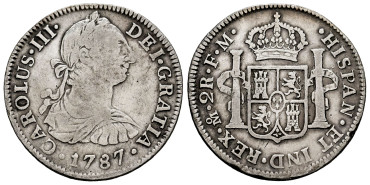Cy10905.-CARLOS III - 2 Reales 1787 Mexico F.M.-BC+