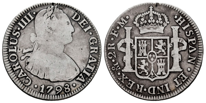 Cy12782.-CARLOS III - 2 Reales 1798 Mexico F.M.-BC