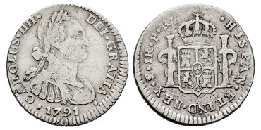 Cy12579.-CARLOS IV - 1 Real 1791 Potosi P.R.- BC 