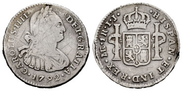 Cy12576.-CARLOS IV - 1 Real 1792 Lima I.J.- BC 