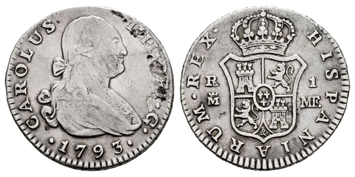 Cy12591.-CARLOS IV - 1 Real 1793 Madrid M.F.- MBC 