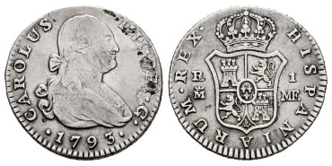 Cy12591.-CARLOS IV - 1 Real 1793 Madrid M.F.- MBC 