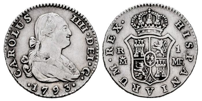 Cy12591-1.-CARLOS IV - 1 Real 1793 Madrid M.F.- MBC 