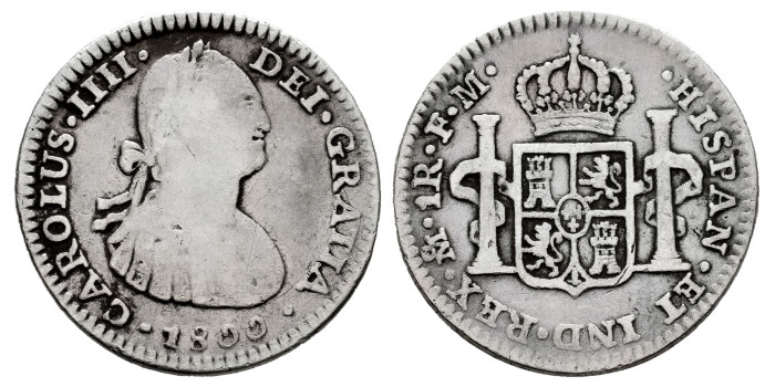 Cy12638.-CARLOS IV - 1 Real 1800 Mexico F.M.- BC 