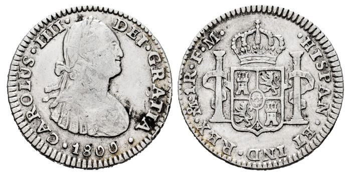 Cy12638-1.-CARLOS IV - 1 Real 1800 Mexico F.M.- MBC- 