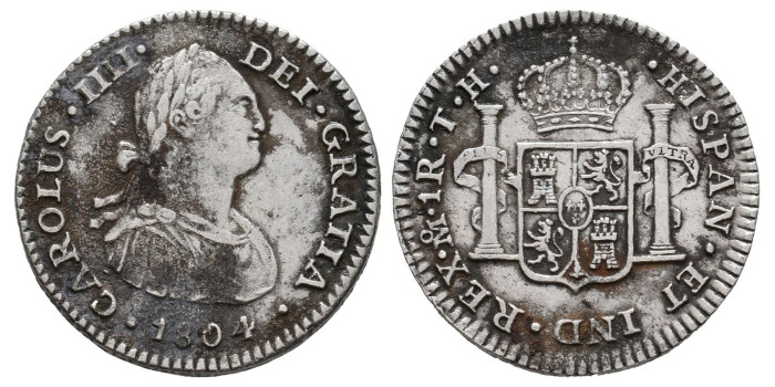 Cy12671.-CARLOS IV - 1 Real 1804 Mexico T.H.- MBC 