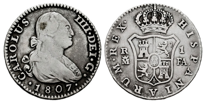 Cy12688.-CARLOS IV - 1 Real 1807 Madrid F.A.- MBC- 