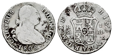 Cy12695.-CARLOS IV - 1 Real 1808 Madrid A.J.- BC 
