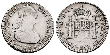 Cy12698.-CARLOS IV - 1 Real 1808 Potosi P.J.- MBC+ 
