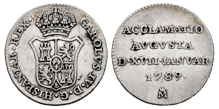 Cy12698.-CARLOS IV - medalla proclamacion Madrid  1789 MBC+ 
