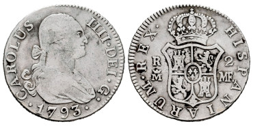 Cy12742.-CARLOS IV - 2 Reales 1793 Madrid M.F.-MBC