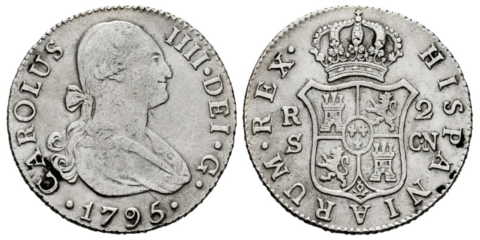 Cy12763.-CARLOS IV - 2 Reales 1795 Sevilla C.N.-MBC