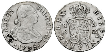 Cy12763.-CARLOS IV - 2 Reales 1795 Sevilla C.N.-MBC