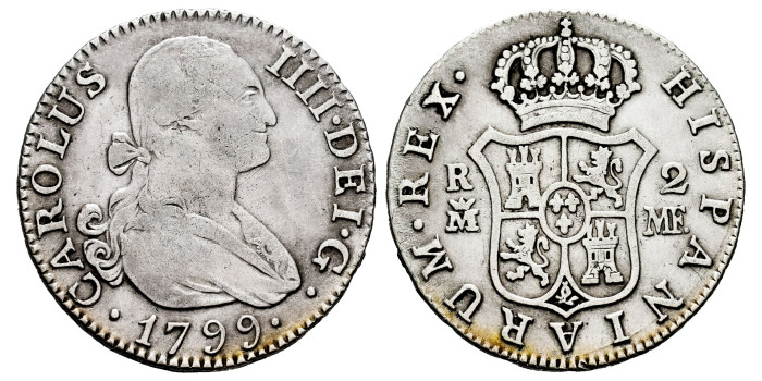Cy12790.-CARLOS IV - 2 Reales 1799 Madrid M.F.-MBC